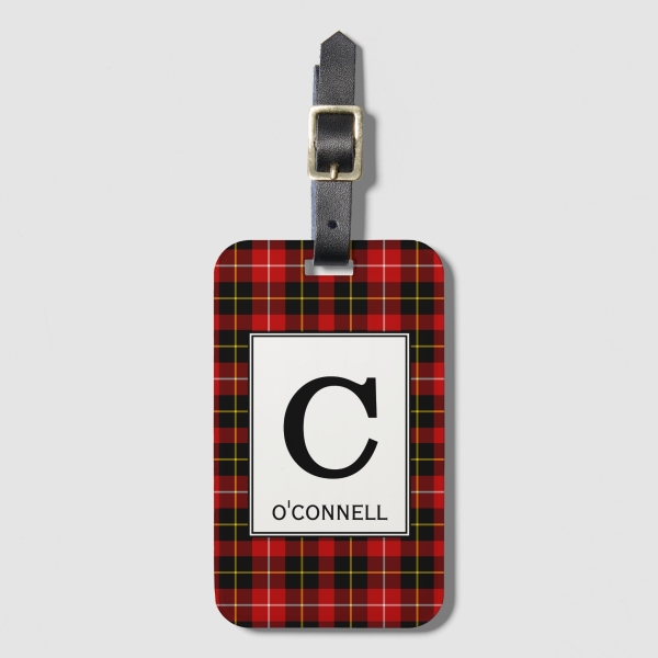 O'Connell tartan luggage tag