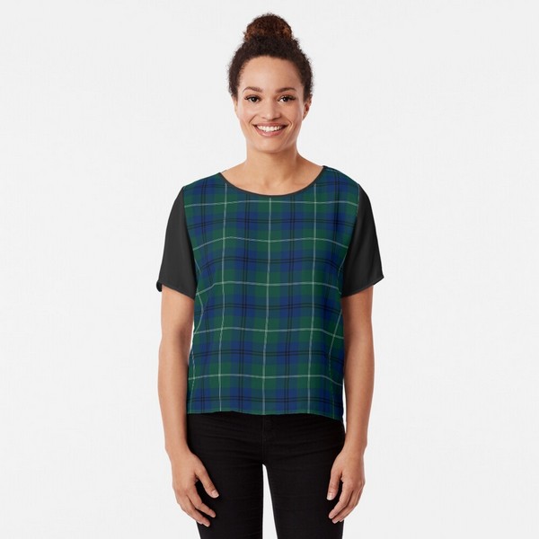 Oliphant tartan chiffon top