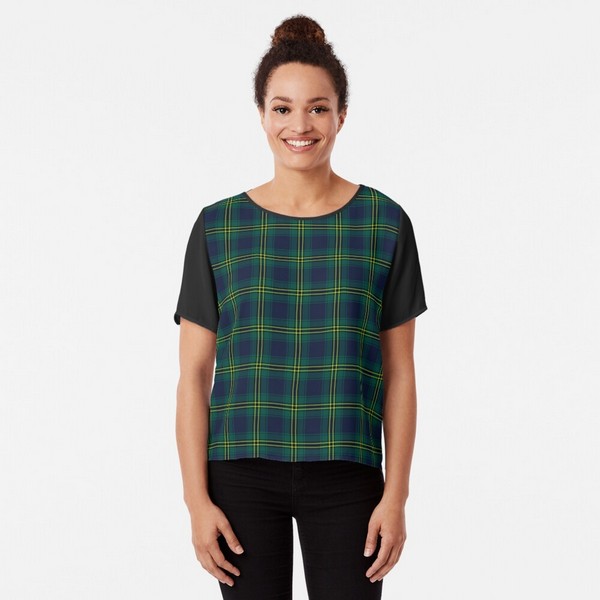 Oliver Hunting tartan chiffon top