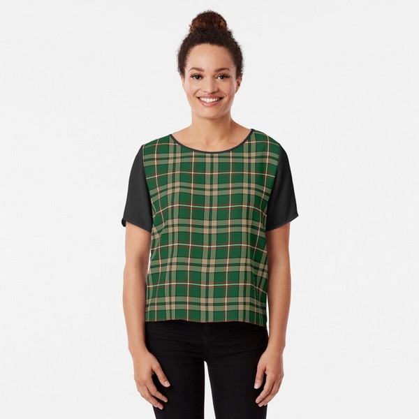 O'Neill tartan chiffon top