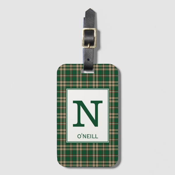 O'Neill tartan luggage tag