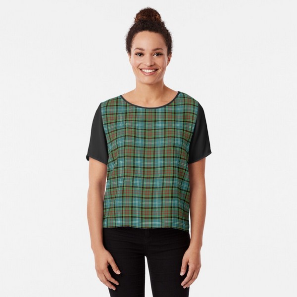 Paisley tartan chiffon top