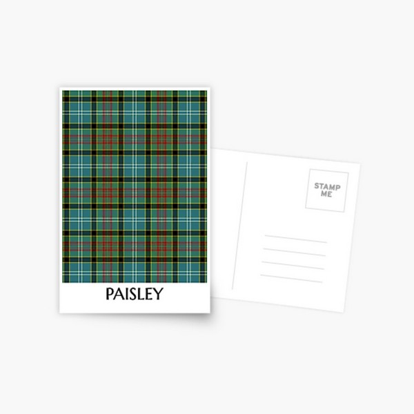 Paisley tartan postcard