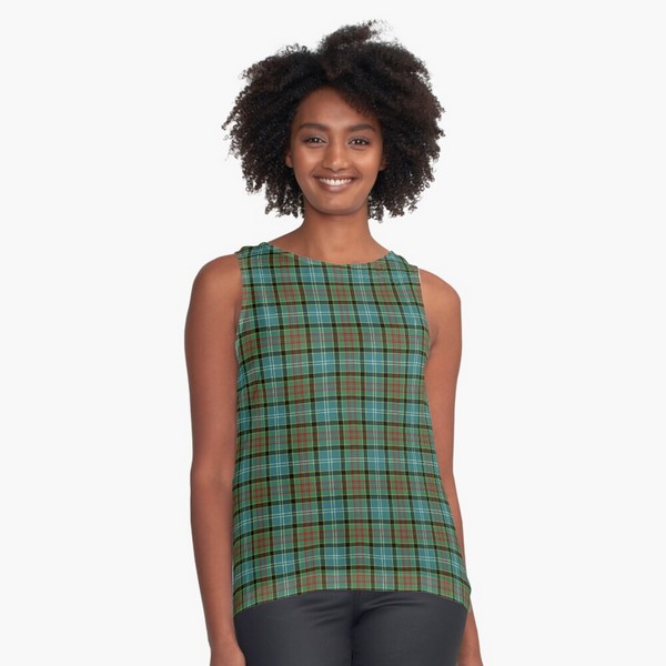 Paisley tartan sleeveless top