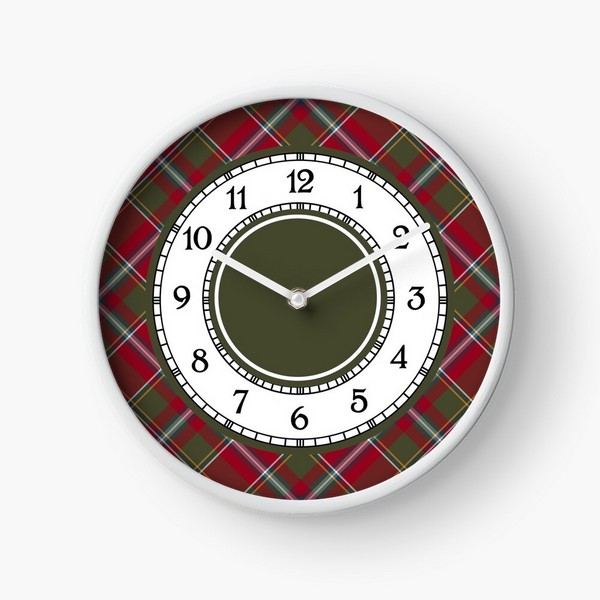 Perthshire Weathered tartan wall clock