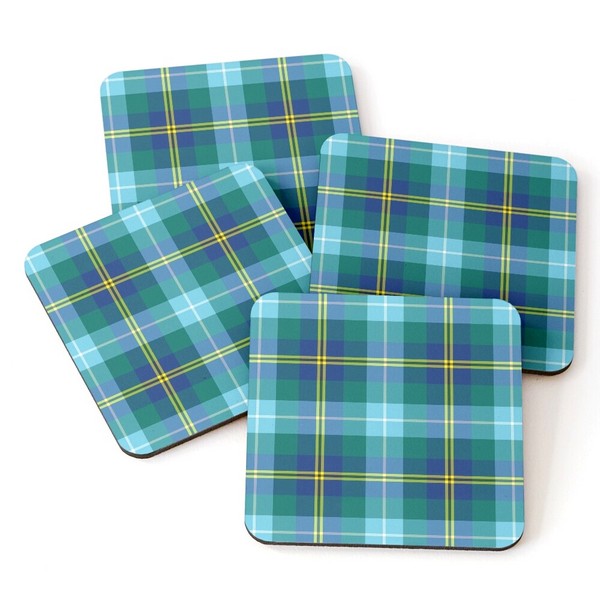 Porteous tartan beverage coasters