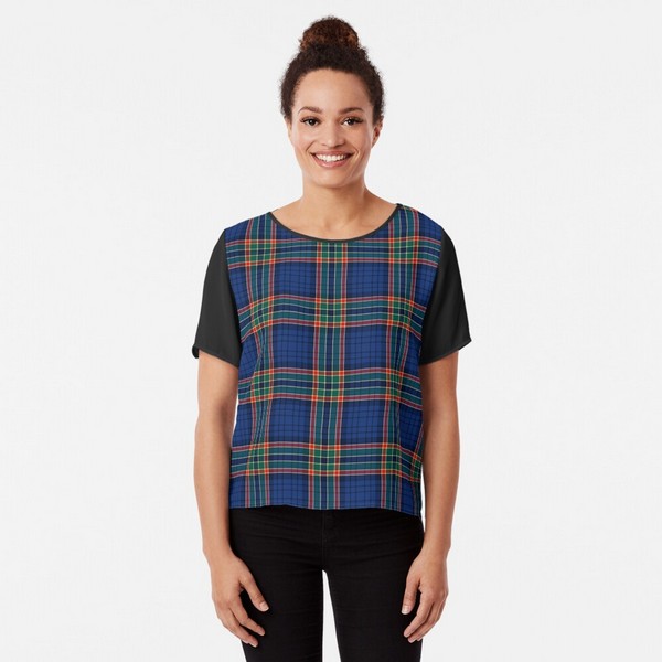 Ralston tartan chiffon top