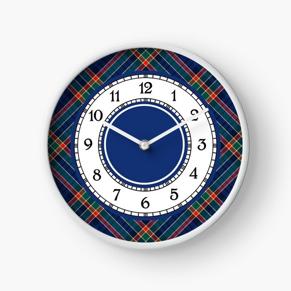 Ralston tartan wall clock