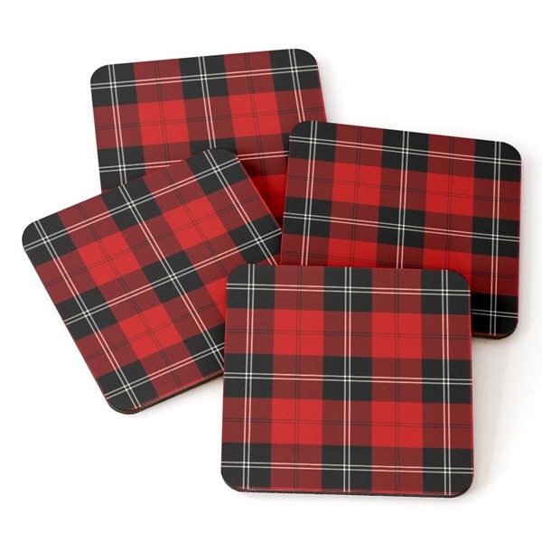 Ramsay tartan beverage coasters