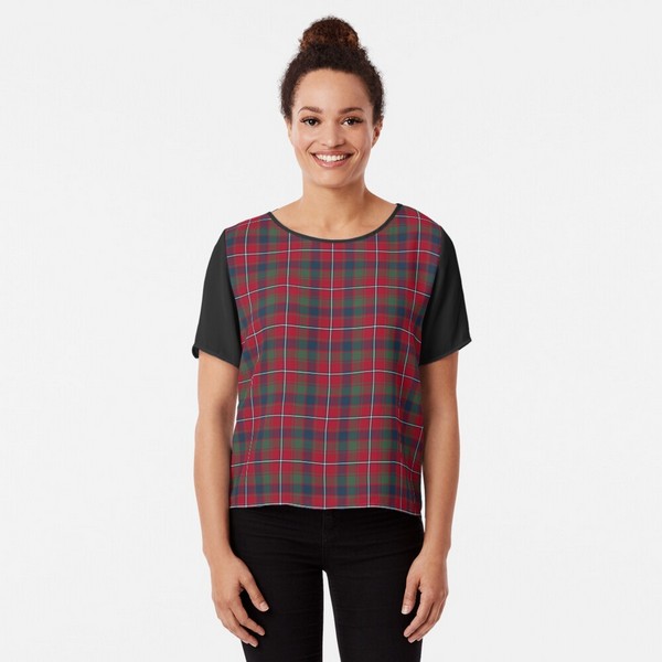 Robertson tartan chiffon top