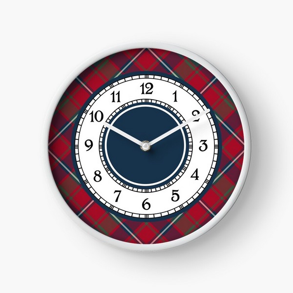 Robertson tartan wall clock