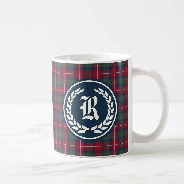 Clan Robertson tartan monogrammed coffee mug from Plaidwerx.com