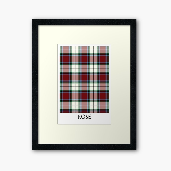 Clan Rose tartan framed print