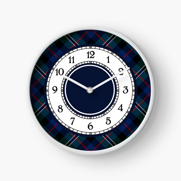 Rose Hunting tartan wall clock