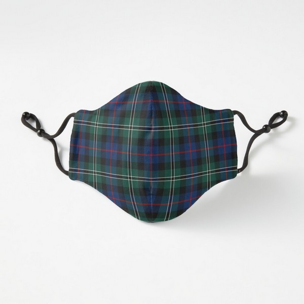 Rose Hunting tartan fitted face mask