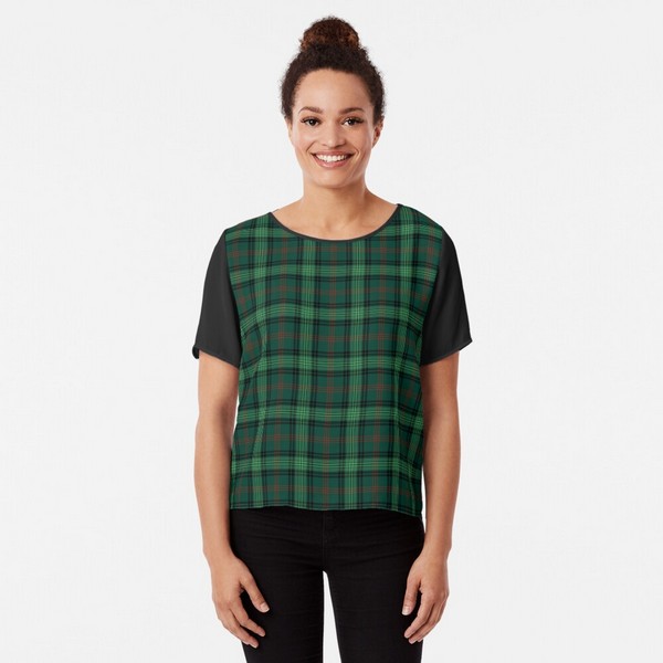 Ross Hunting tartan chiffon top