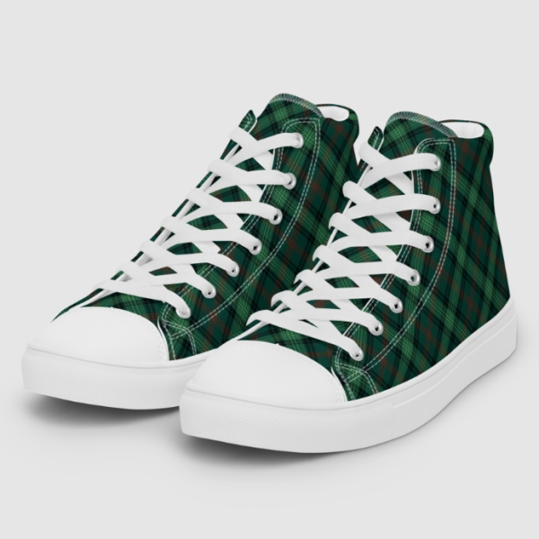 Ross Hunting tartan men's white hightop shoes