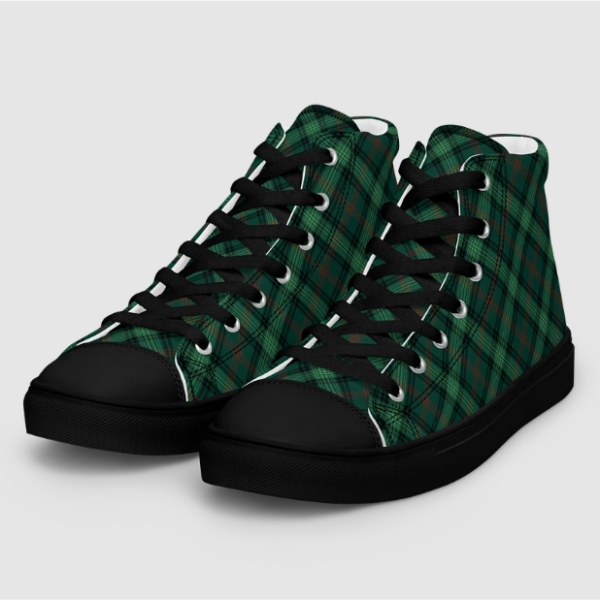 Ross Hunting tartan men's black hightop shoes