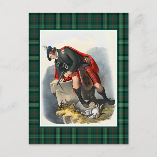 Ross Hunting tartan vintage postcard