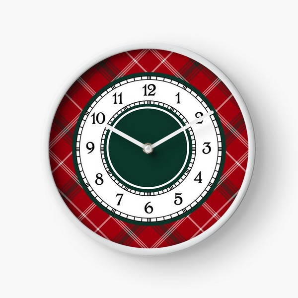 Rothesay District tartan wall clock