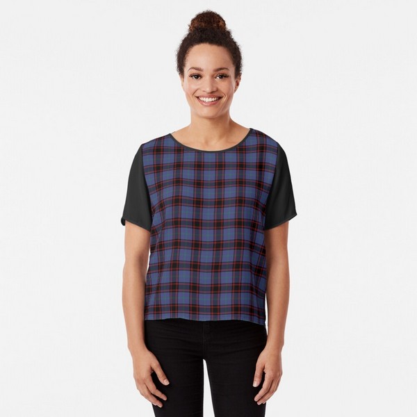 Rutherford tartan chiffon top