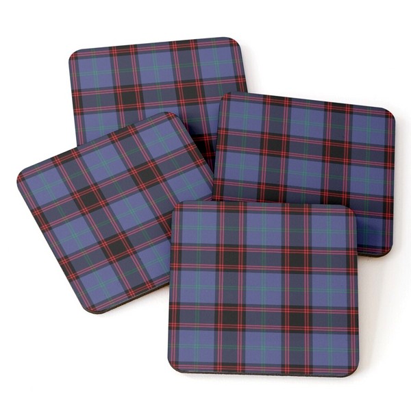 Rutherford tartan beverage coasters