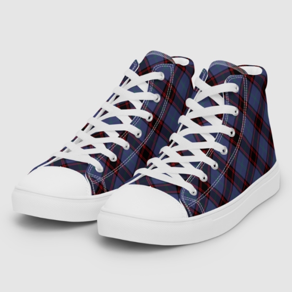 Rutherford tartan men's white hightop shoes