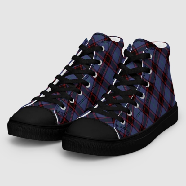 Rutherford tartan men's black hightop shoes