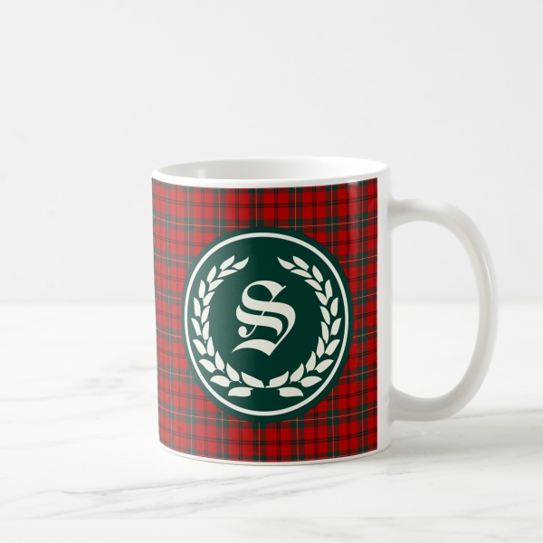 Scott tartan monogrammed coffee mug