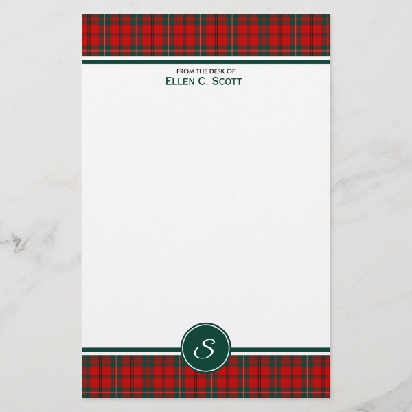 Stationery with Scott tartan border