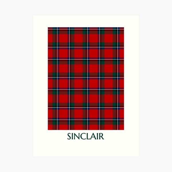 Sinclair tartan art print