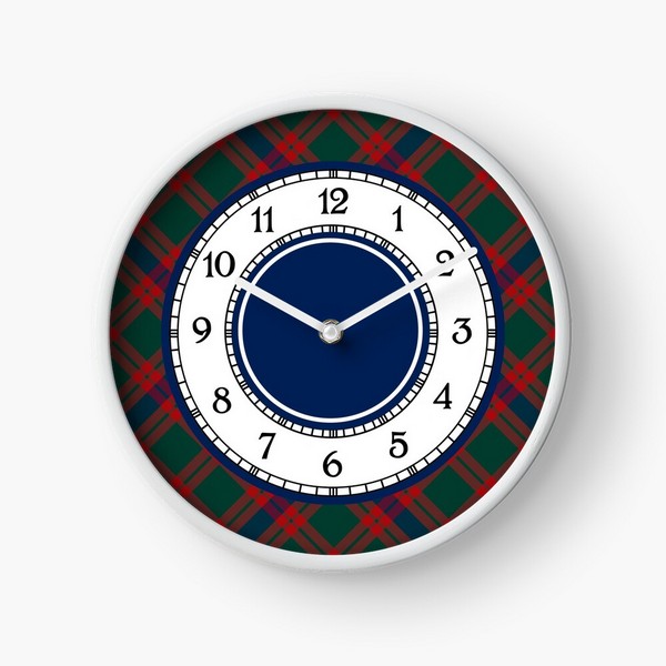 Clan Skene tartan wall clock