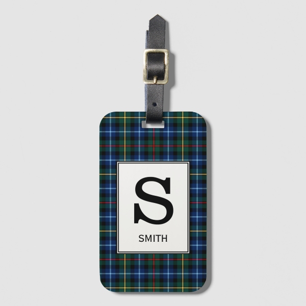 Smith tartan luggage tag