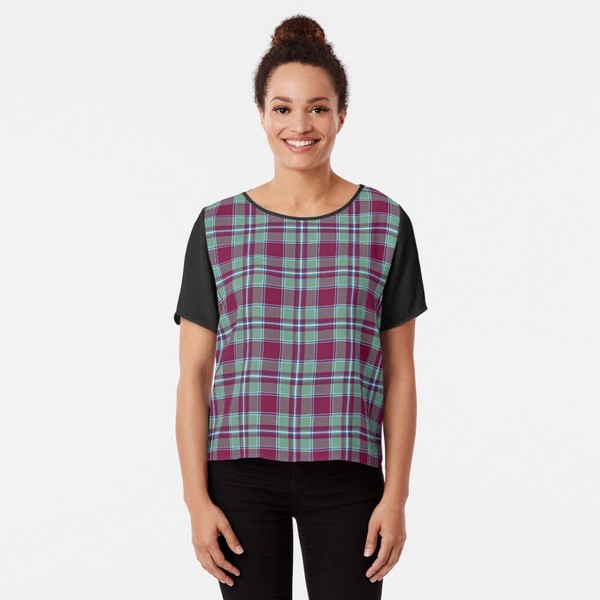 Spence tartan chiffon top