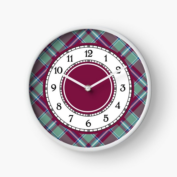 Spence tartan wall clock