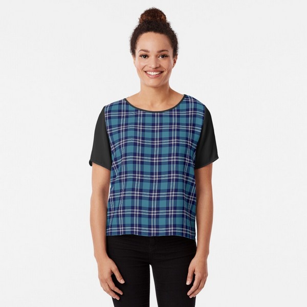 St Andrews tartan chiffon top