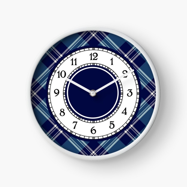 St Andrews tartan wall clock