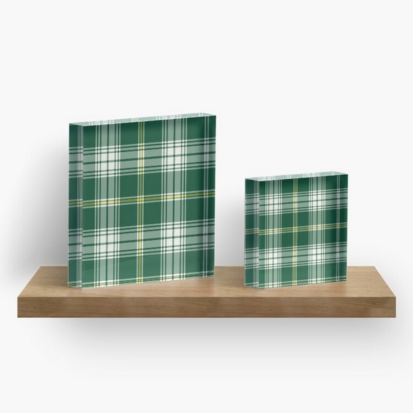 St Patrick tartan acrylic block