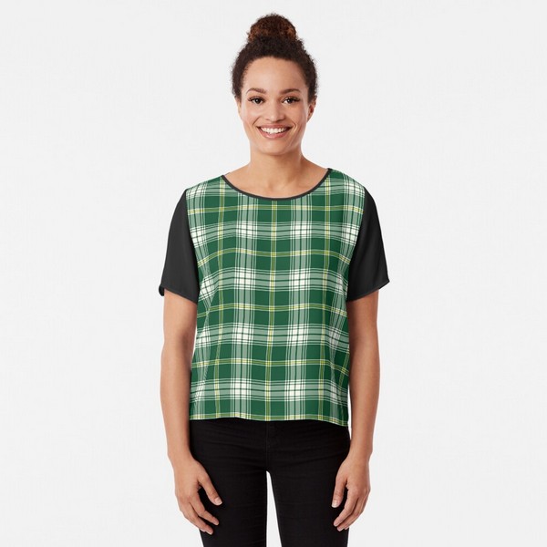 St Patrick tartan chiffon top