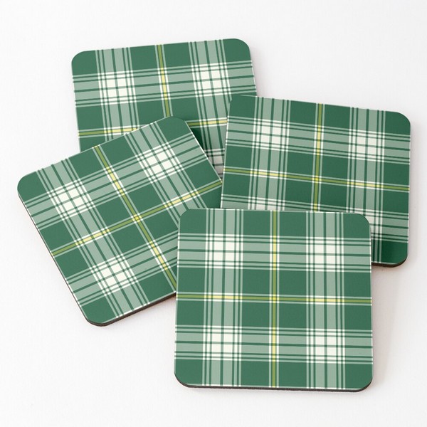 St Patrick tartan beverage coasters