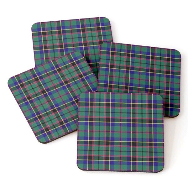 Stevenson tartan beverage coasters