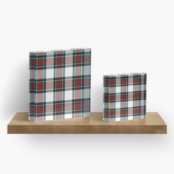 Stewart Dress tartan acrylic block