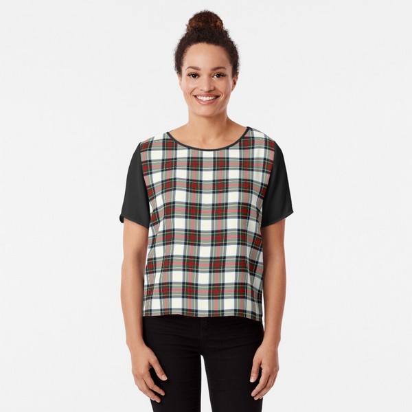 Stewart Dress tartan chiffon top