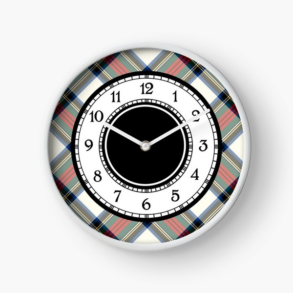 Stewart Dress tartan wall clock