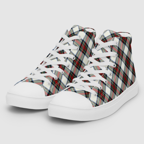 Stewart Dress tartan men's white hightop shoes