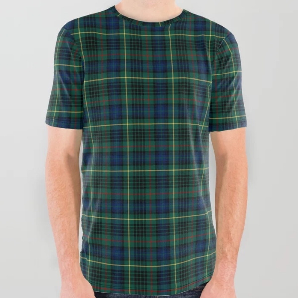 Stewart Hunting tartan all over print tee shirt