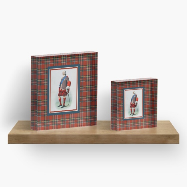 Royal Stewart vintage portrait with tartan acrylic block