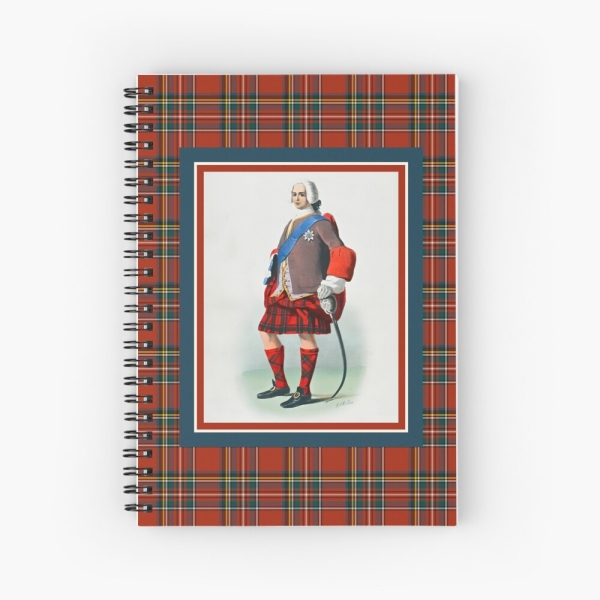 Royal Stewart vintage portrait with tartan spiral notebook