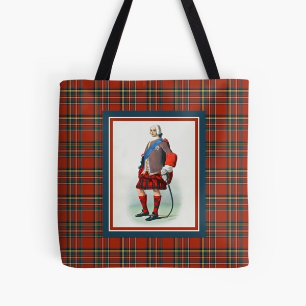 Royal Stewart vintage portrait with tartan tote bag