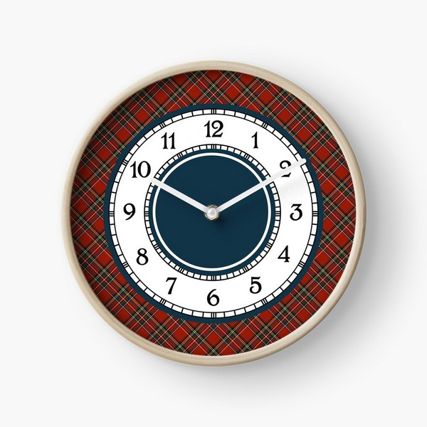 Royal Stewart tartan wall clock